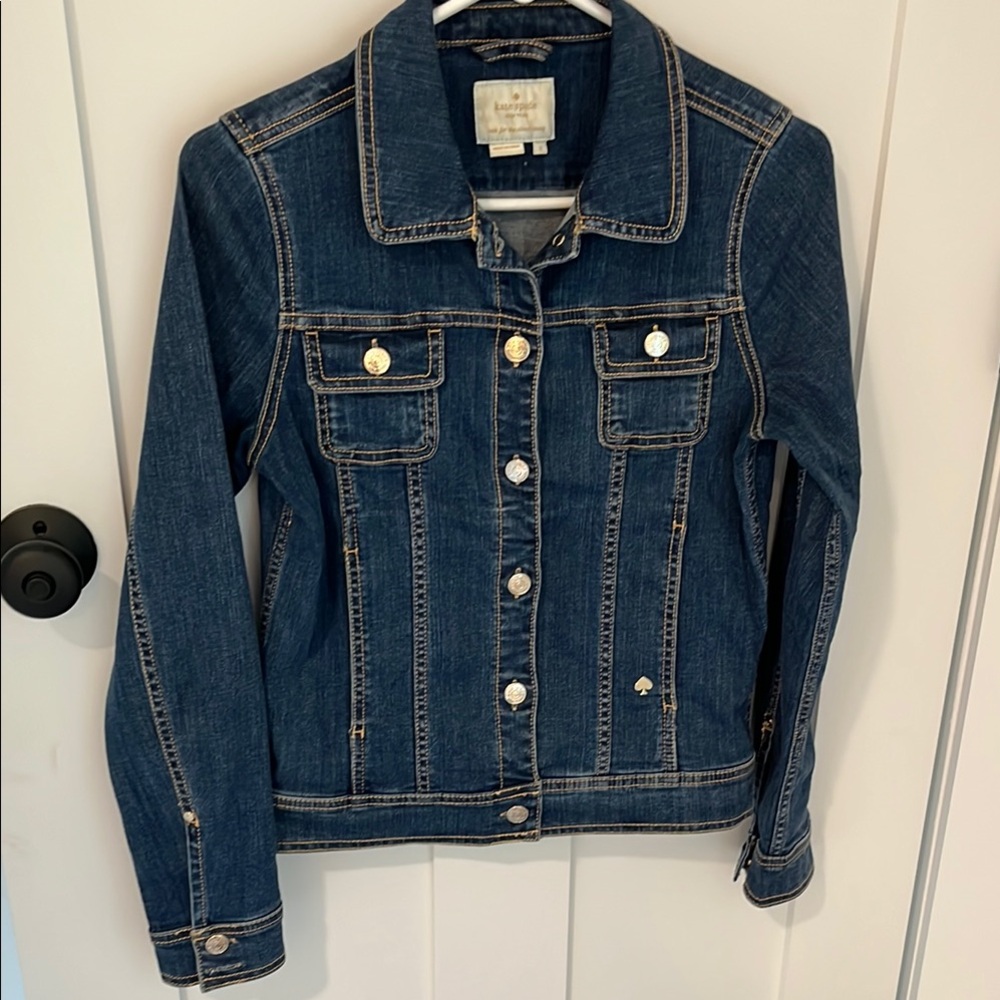 Kate Spade Blue Jean Jacket Timeless Design Medium Weight - Picture 7 of 8